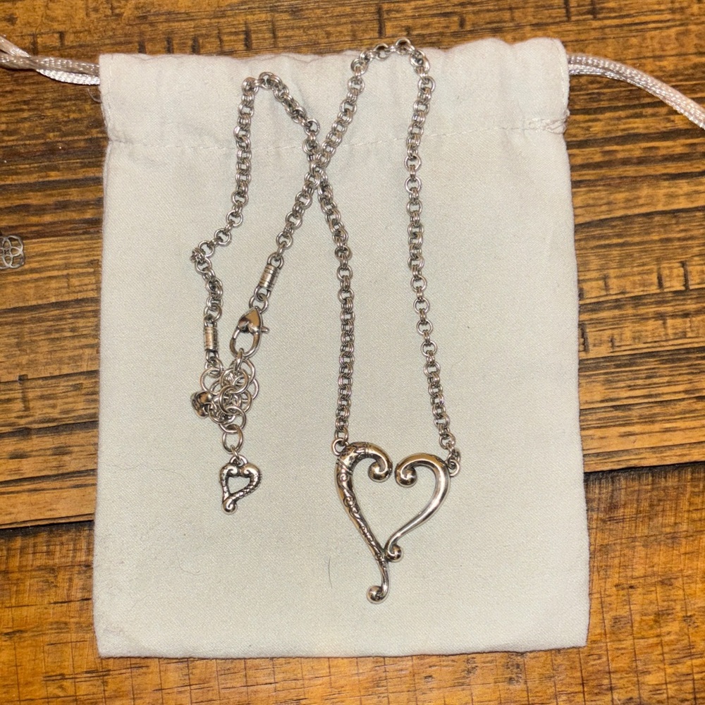 Brighton Silver Swirl Heart Necklace